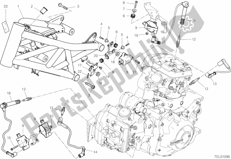 Todas as partes de Quadro, Armação do Ducati Diavel Xdiavel S USA 1260 2018